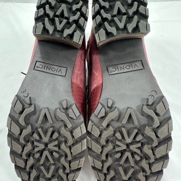 Vionic Womens Spencer Burgundy Combat Boots Size 6.5 Medium (B, M) - Picture 11 of 16